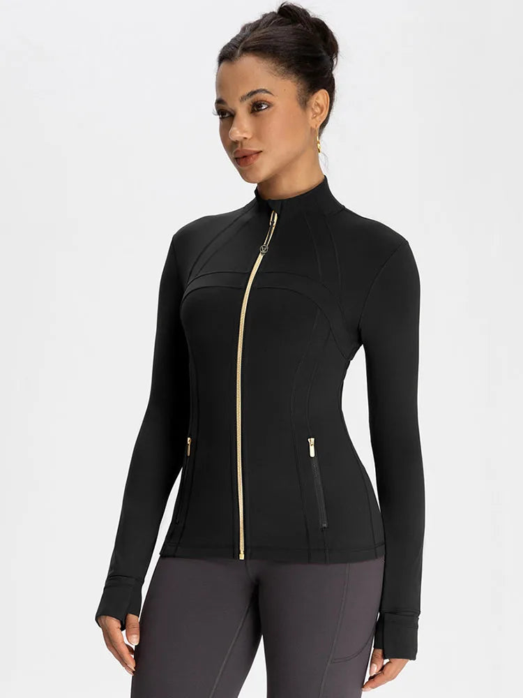 Gold Zipper Performance Fitness Jacket