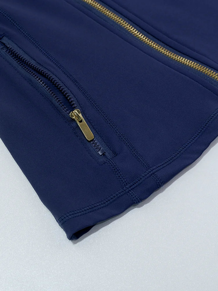 Gold Zipper Performance Fitness Jacket